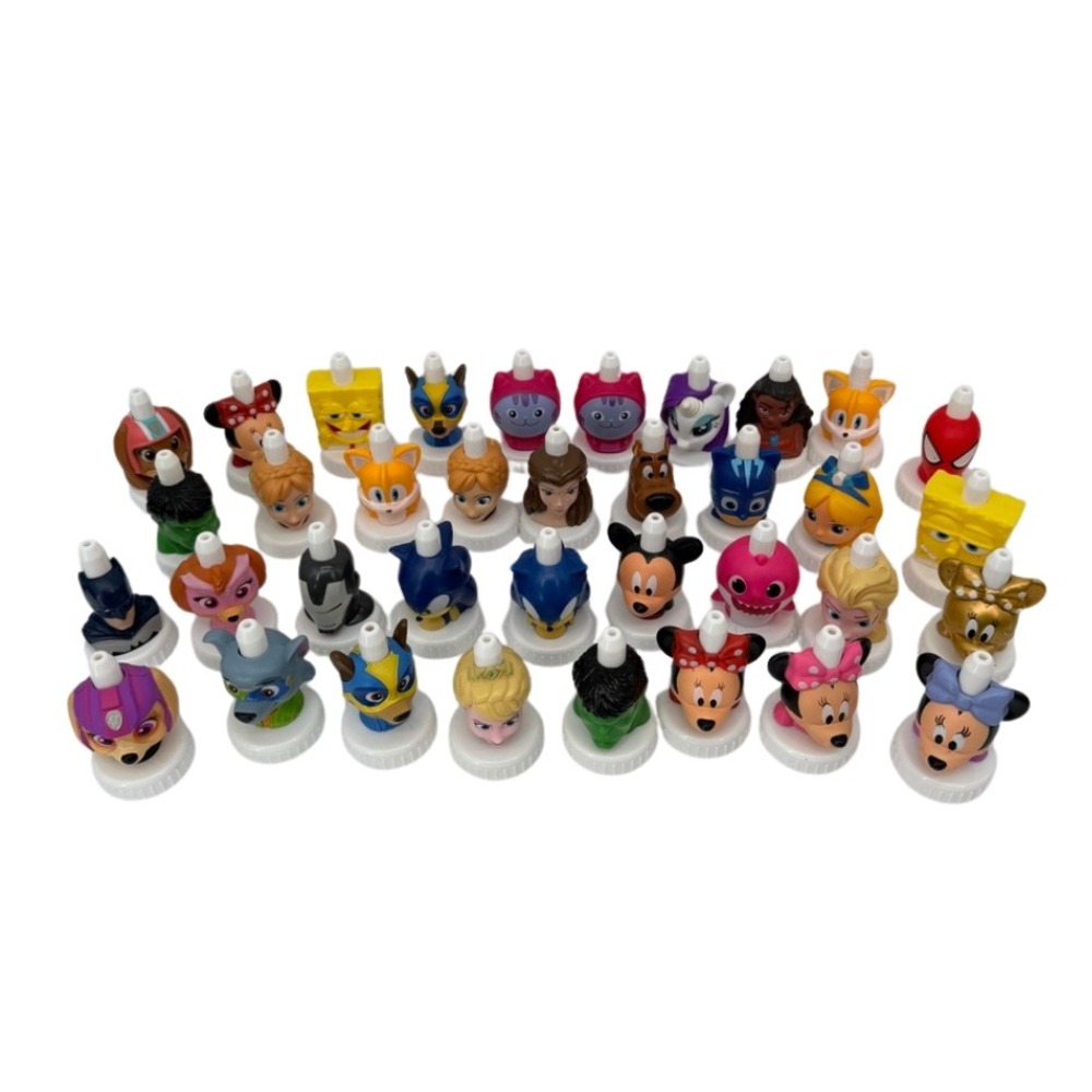 Good2Grow Juice Bottle Toppers Characters LOT of 36 Kids Collectible Mixed